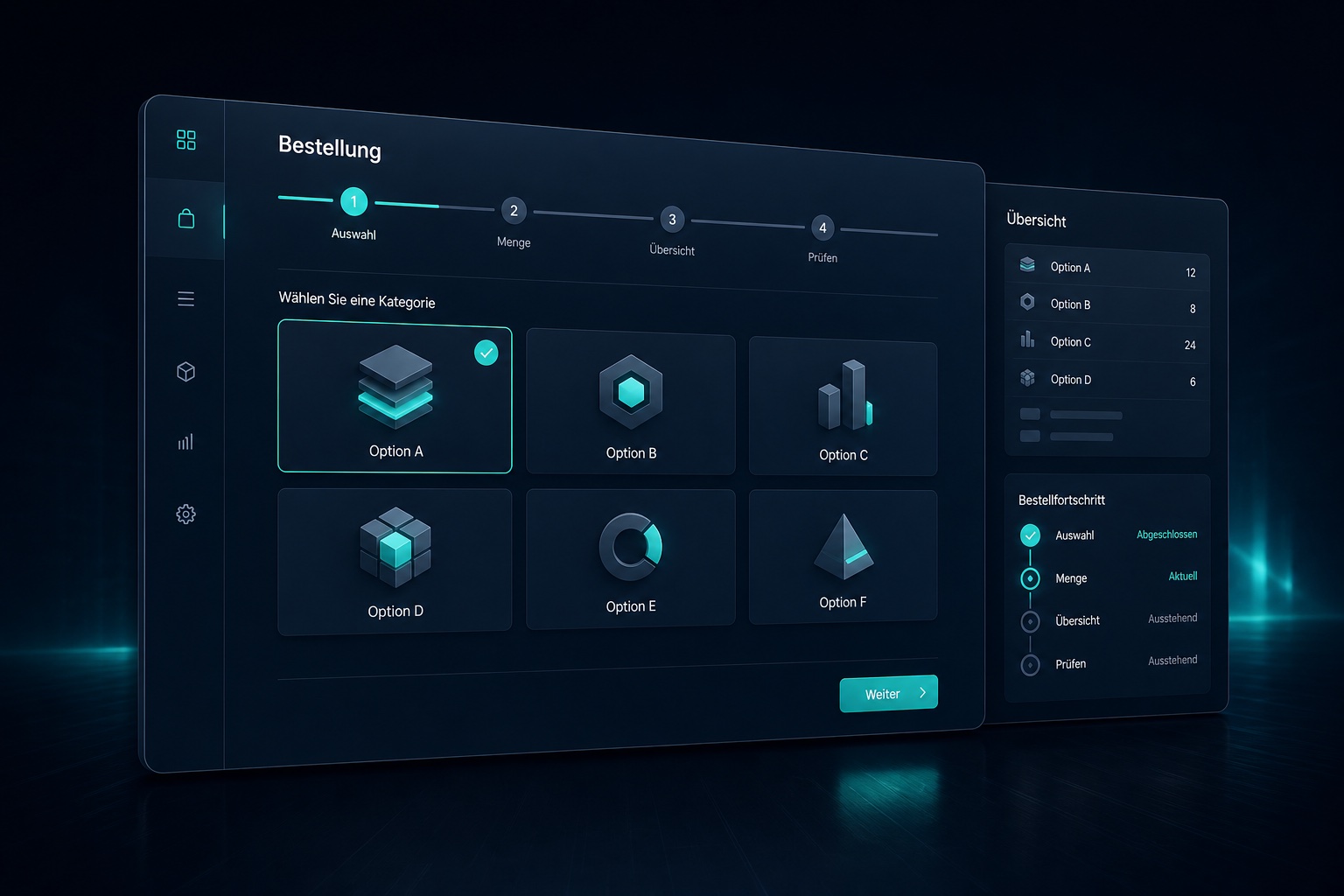 Anonymisiertes Mockup eines digitalen Bestellformulars als WordPress-Plugin