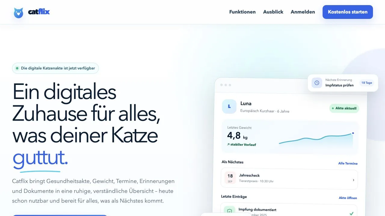 Öffentliche Vorschau der Catflix WebApp